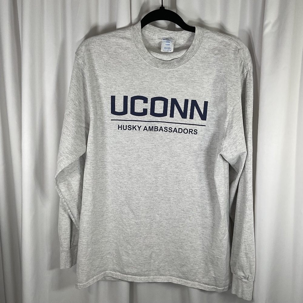 UCONN Husky Ambassador Vtg Tshirt Long Sleeve Lge Students Today Huskies 4eva